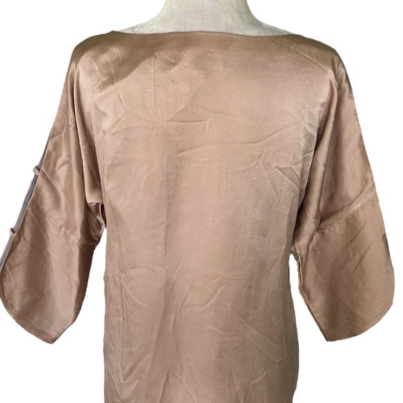 Tibi Silk Abstract Floral Cutout Kimono Sleeve Tunic Column Mini Dress - 2 - Picture 7 of 12